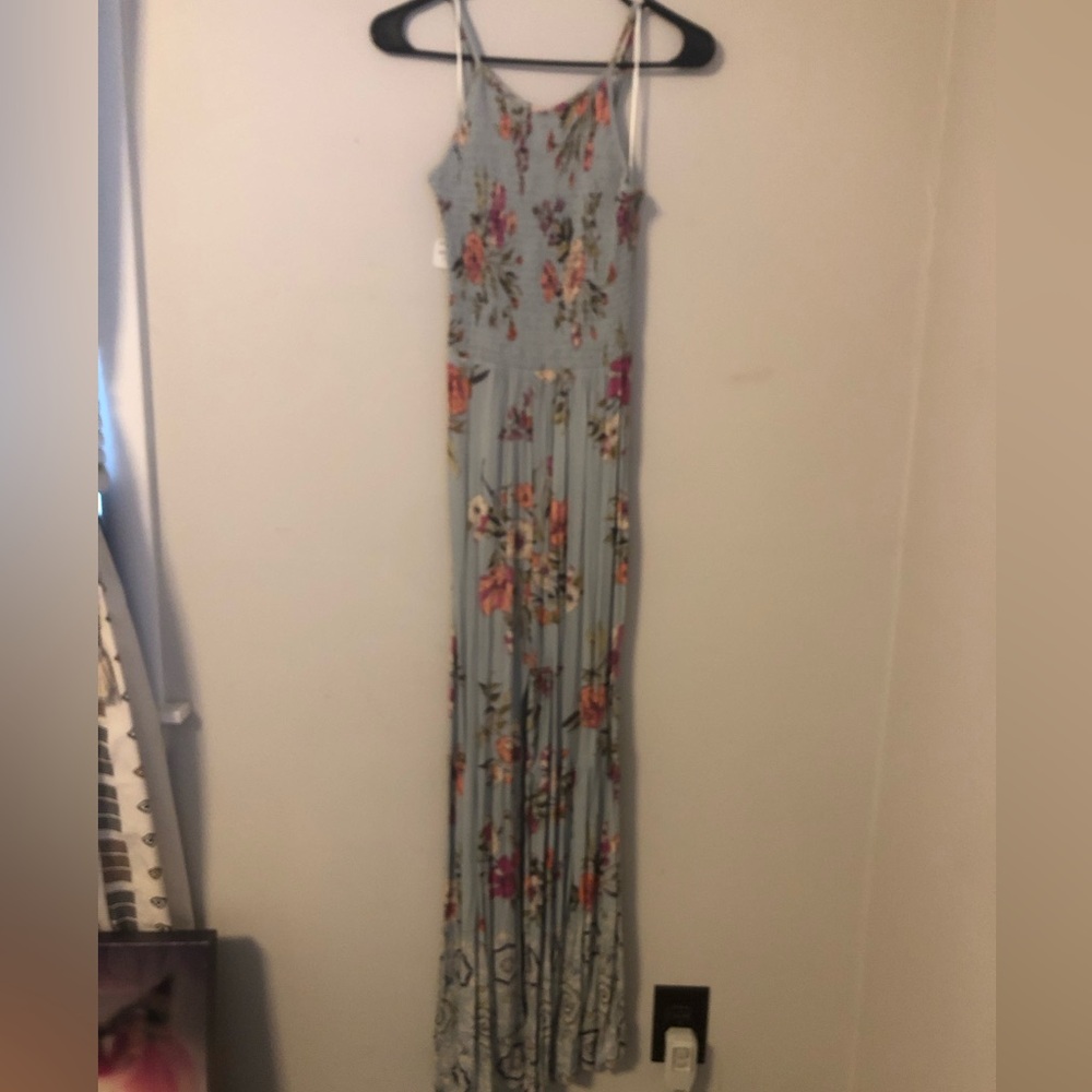 NWT Angie Full Length Blue Floral Jumper size S